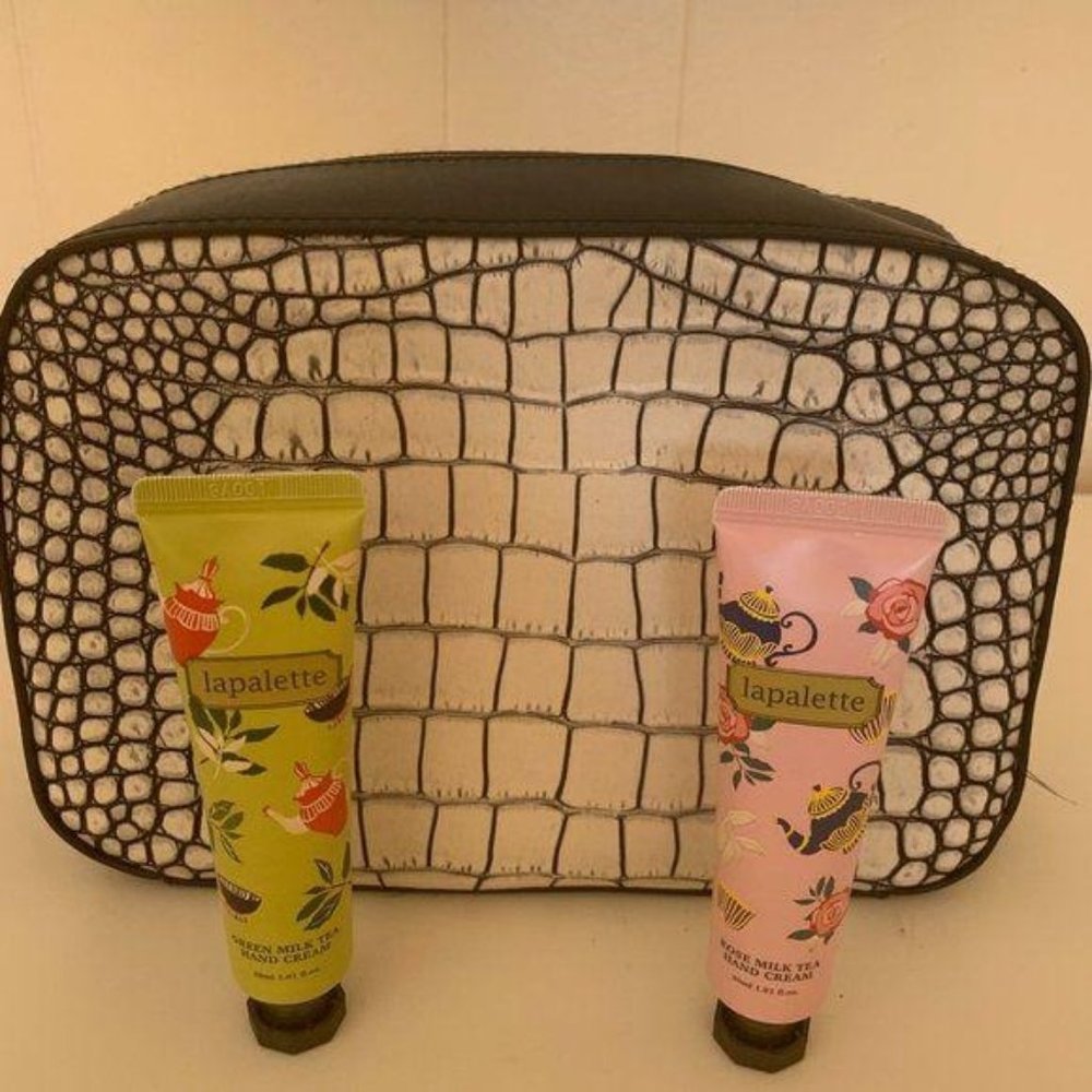 Brand New Croc Embossed Bag With Hand Cream O/S